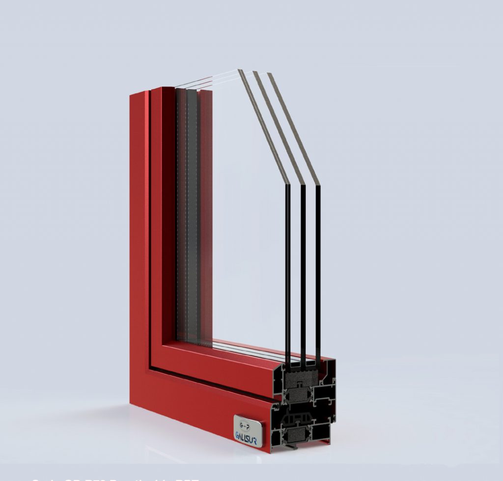 serie gp-r72, eficiencia térmica, ventanas de aluminio, ventanas abatibles, rotura puente térmico.